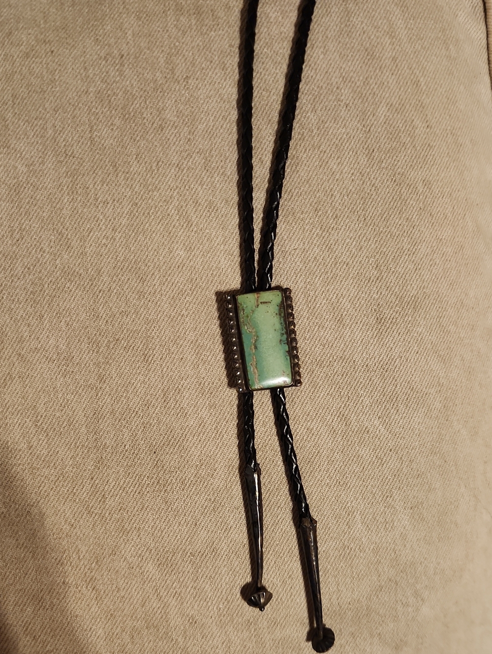 Turquoise Stone Bolo Tie Necklace - Women Jewelry